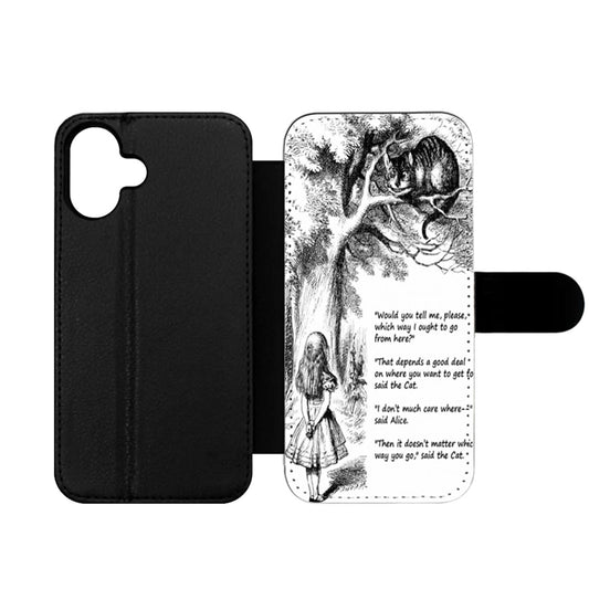 Cat Cheshire Quote Wallet iPhone Case