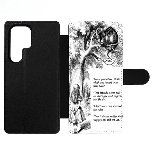 Cat Cheshire Quote Wallet Samsung Case