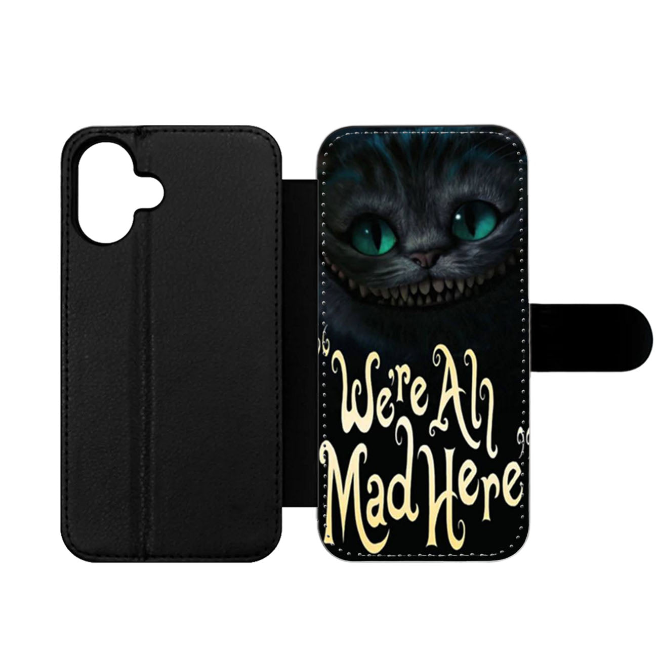 Cat Cheshire Were All Mad Here Wallet iPhone Case