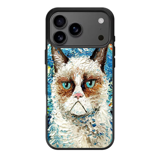 Cat Meets Starry Night iPhone 17 Pro Max Case