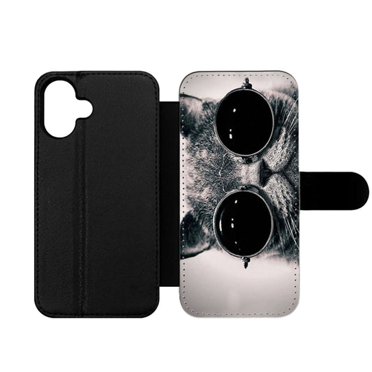 Cat With Sunglasses Two Wallet iPhone Case