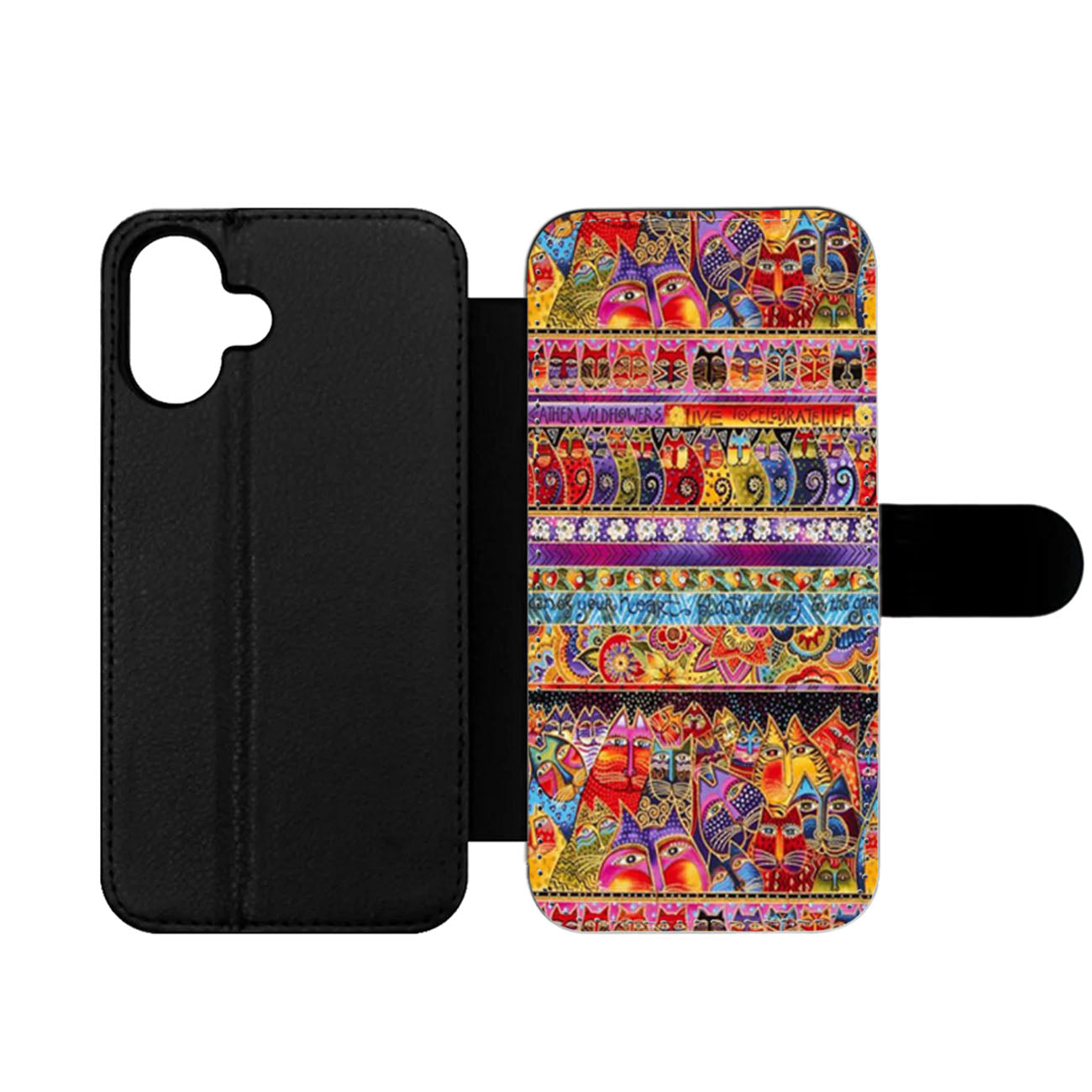 Cats Design Pattern Wallet iPhone Case