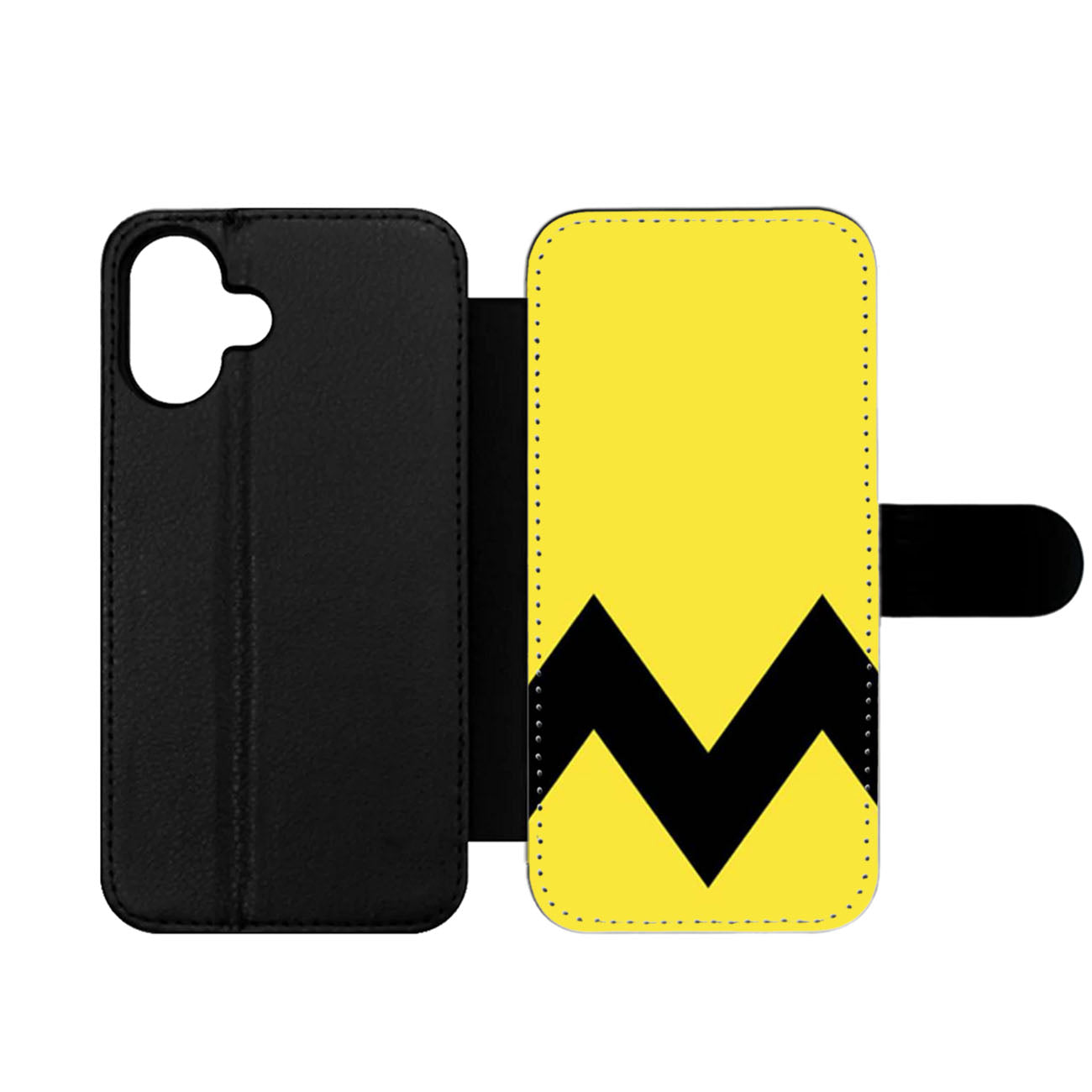 Charlie Brown Yellow Black Chevron Wallet iPhone Case