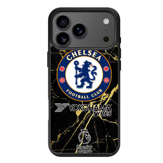 Chelsea FC Black Marble iPhone 17 Pro Max Case