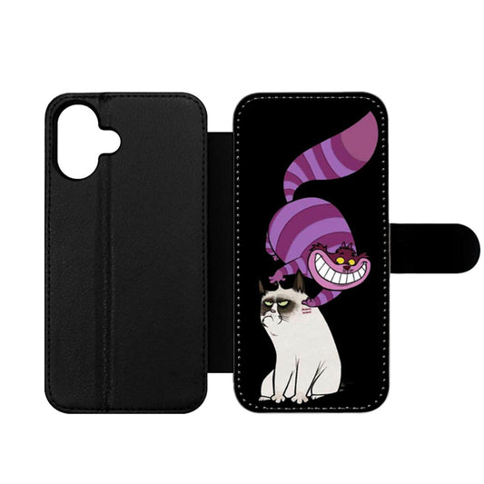Cheshire Cat and Grumpy Cat Wallet iPhone Case