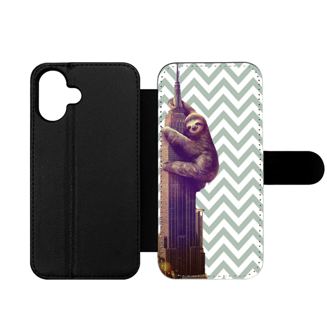 Chevron Sloth Empire Building Wallet iPhone Case