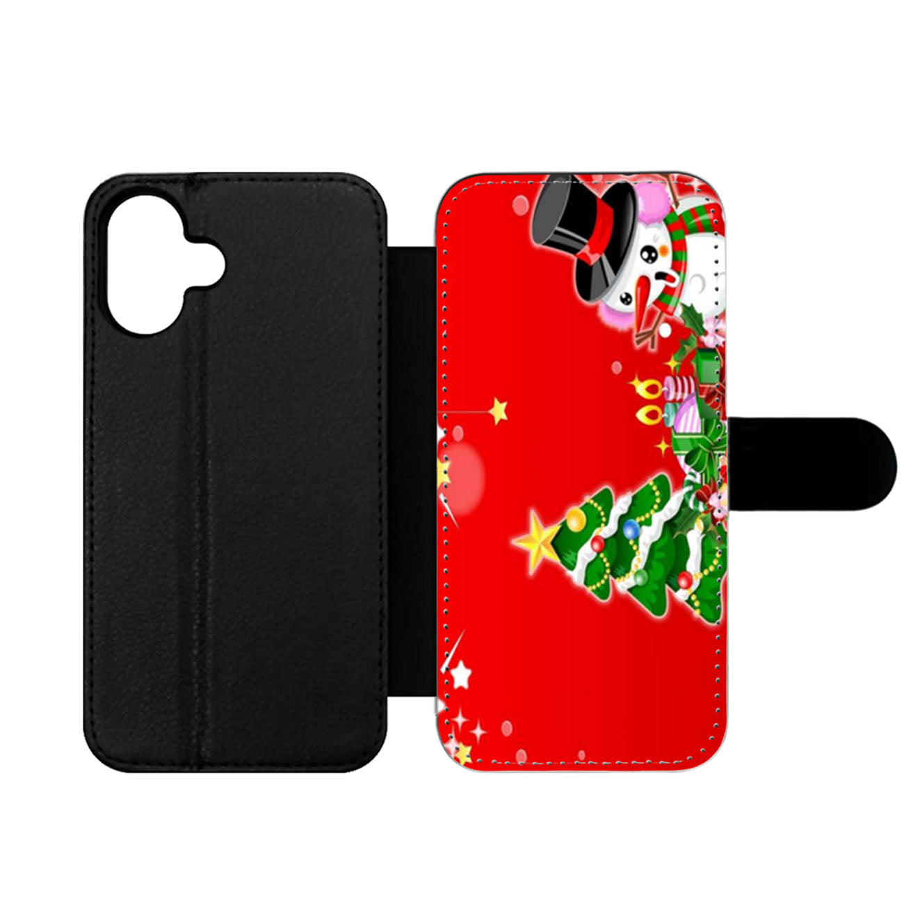 Christmas Snowman Two Wallet iPhone Case
