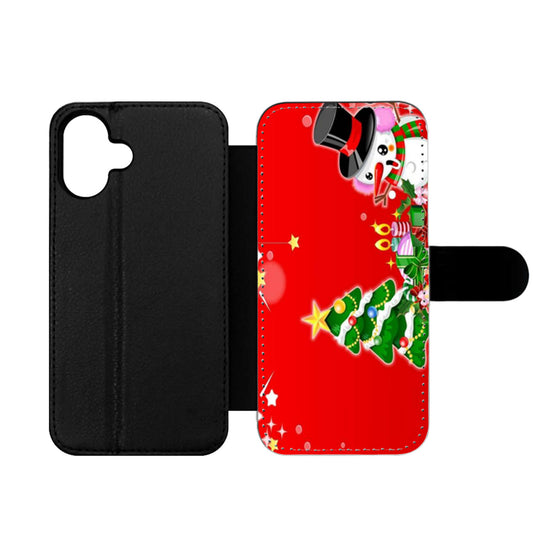 Christmas Snowman Two Wallet iPhone Case