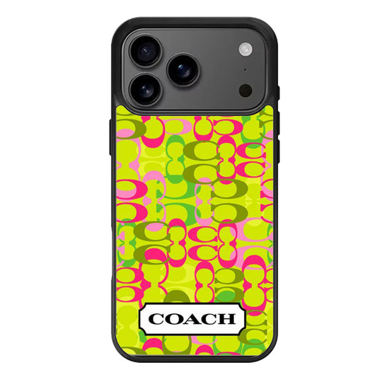 Coach Pattern Green iPhone 17 Pro Max Case