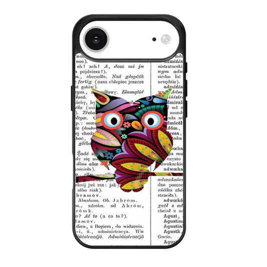 Colorful Owl Dictionary Art iPhone Air Case