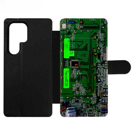 Computer Chip and Circuit Board Wallet Samsung Case