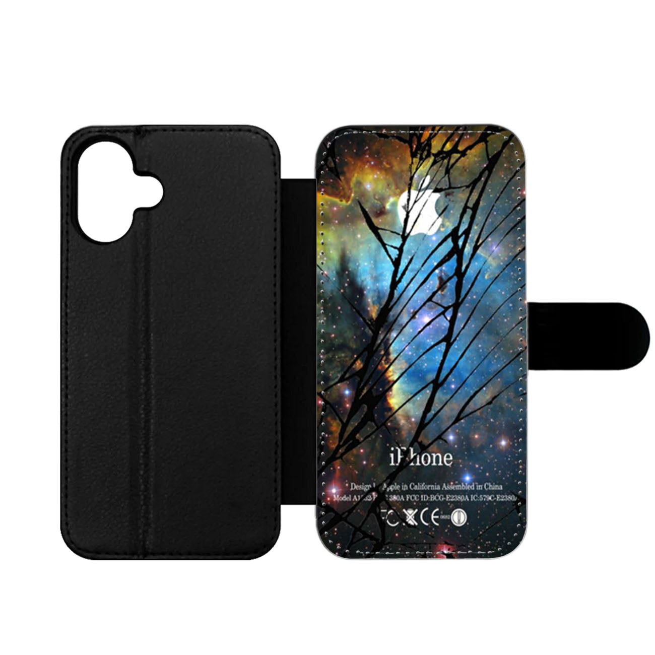 Cracked Galaxy Nebula Wallet iPhone Case