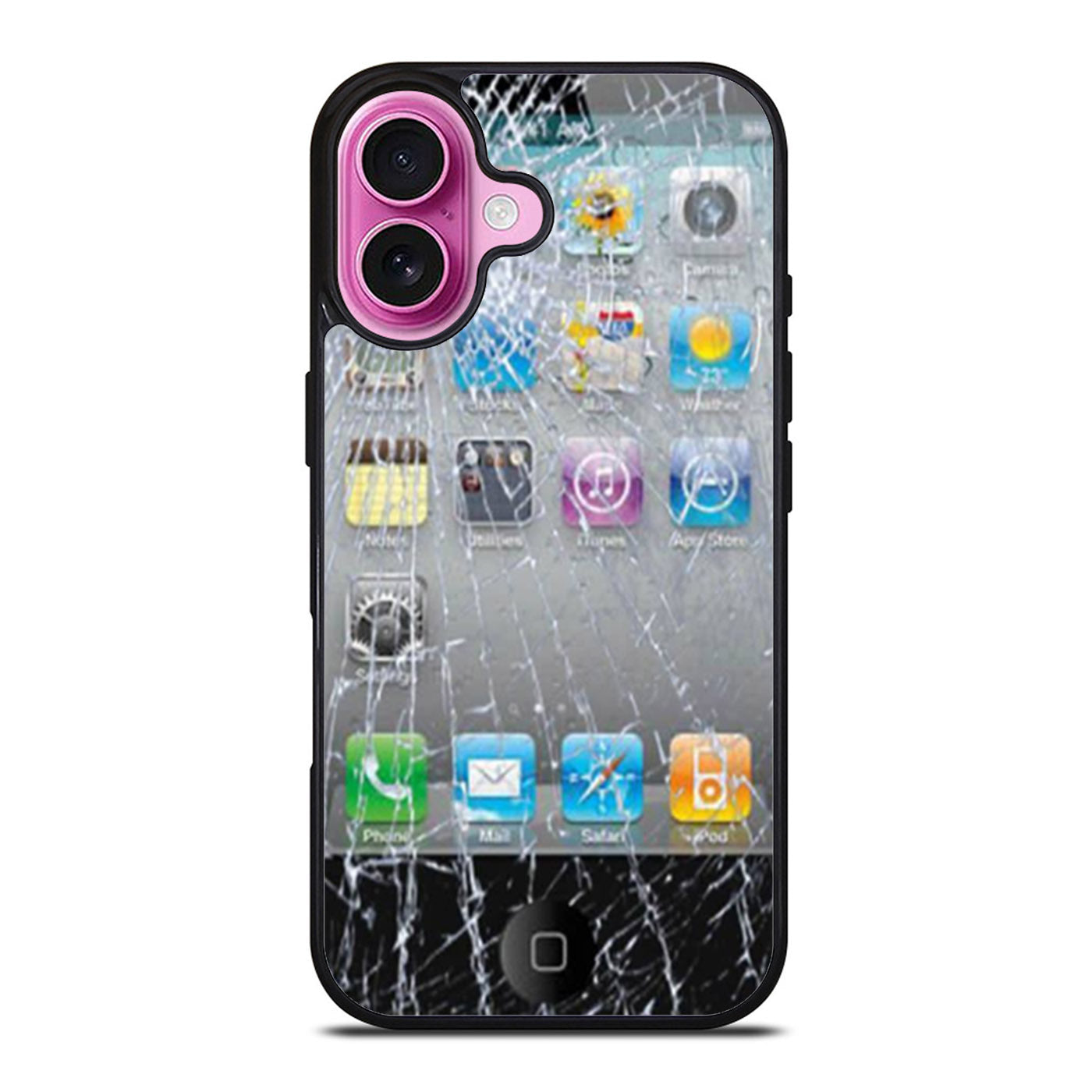 Cracked Screen Glass iPhone Case Cover