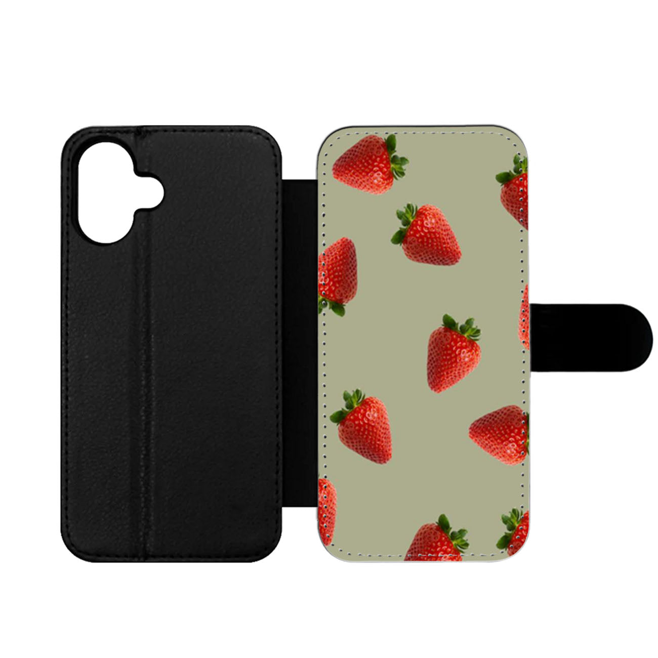 Cute Hipster Strawbery Wallet iPhone Case
