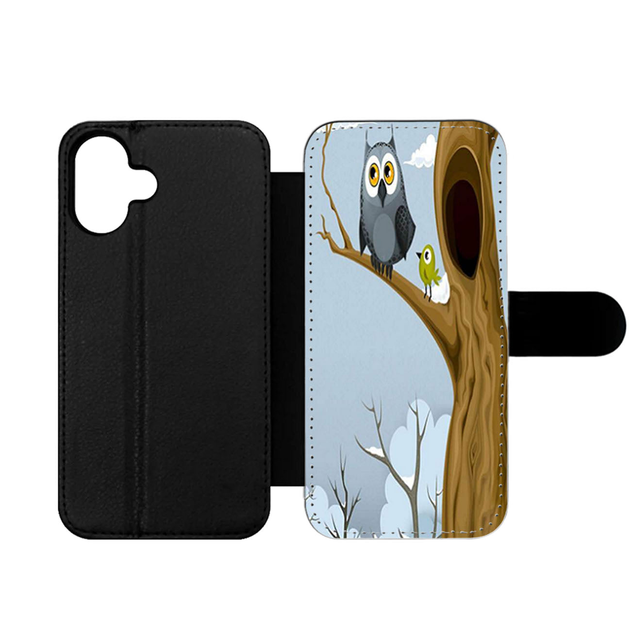 Cute Owl Branch Tree Wallet iPhone Case