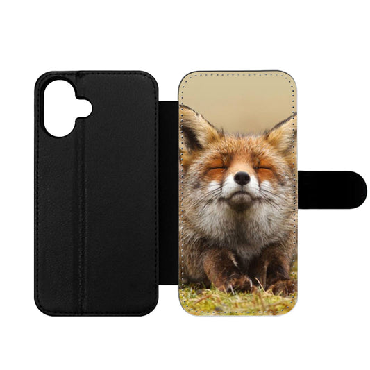 Cute Red Fox Puppy Baby Wallet iPhone Case