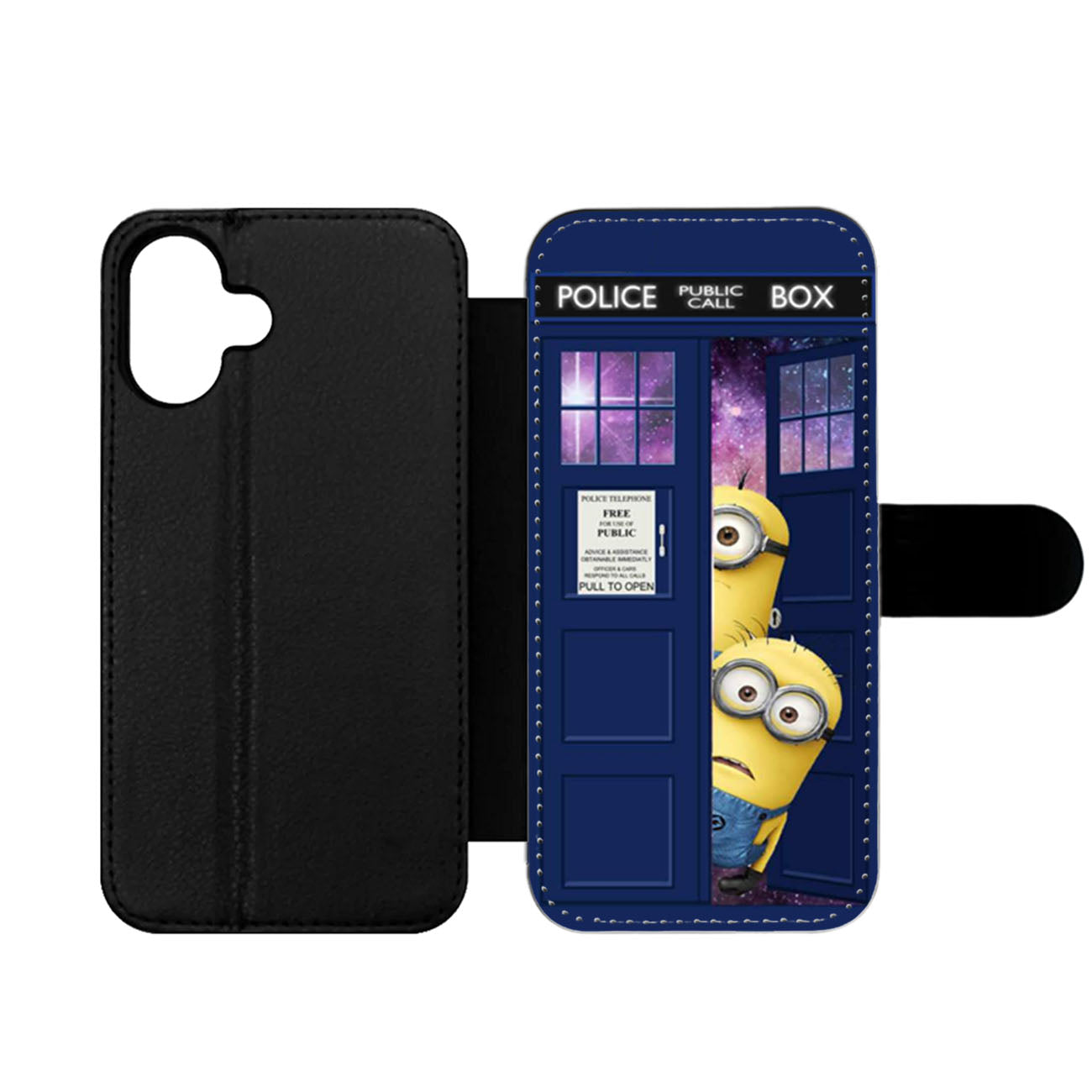 Despicable Me In Dr Who Tardis Call Box Galaxy Nebula Wallet iPhone Case