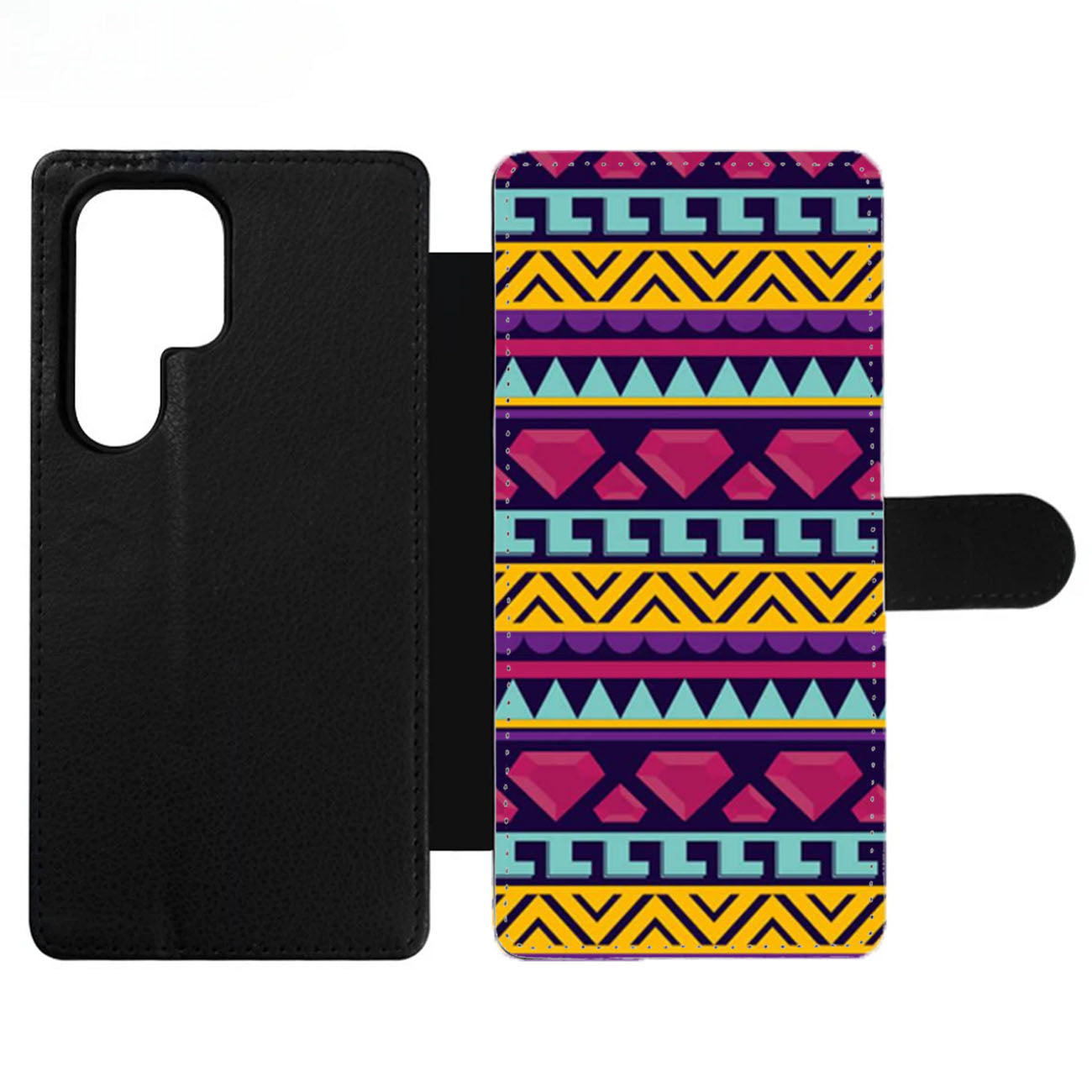 Diamond Aztec Tribal Pattern Wallet Samsung Case