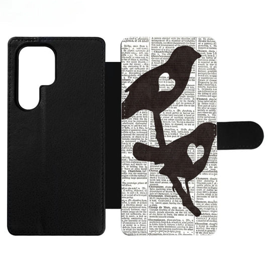 Dictionary Bird Love Wallet Samsung Case