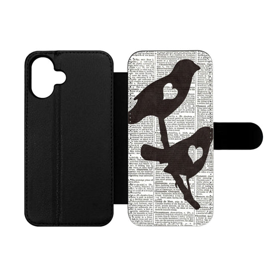 Dictionary Bird Love Wallet iPhone Case
