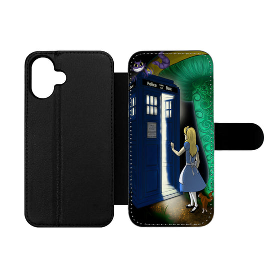 Disney Alice In Wonderland Tardis Doctor Who Wallet iPhone Case