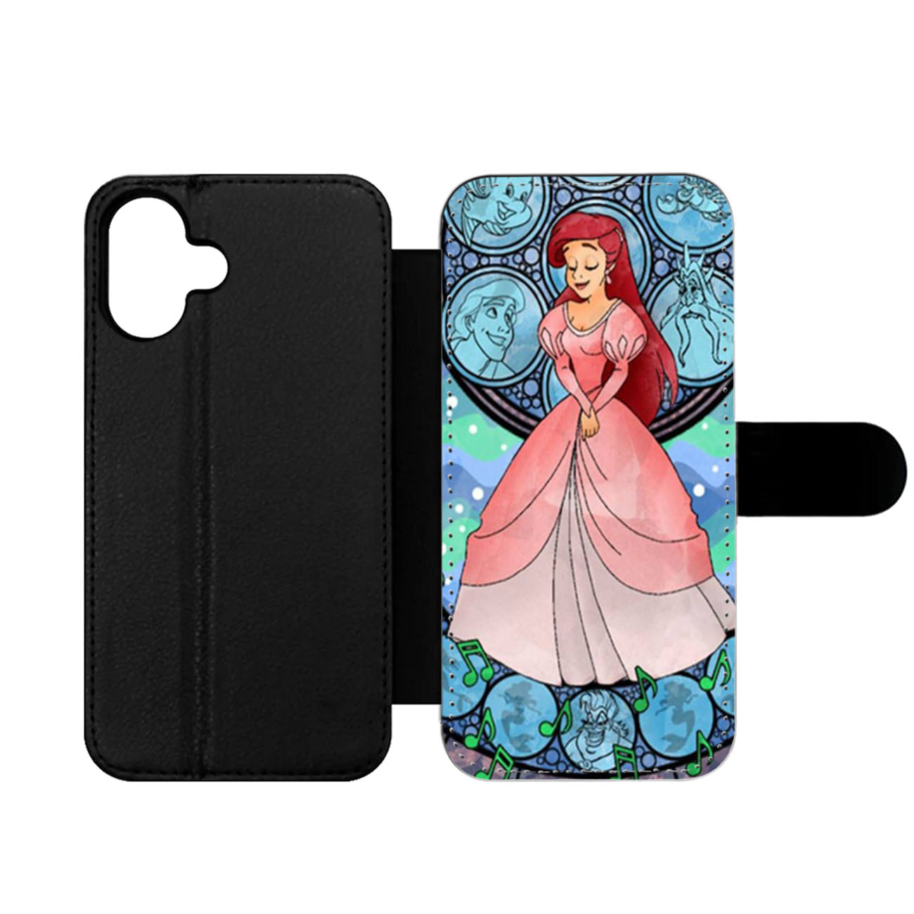 Disney Ariel Little Mermaid Stained Glass Wallet iPhone Case