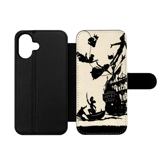 Disney Peter Pan Black and White Pattern Wallet iPhone Case
