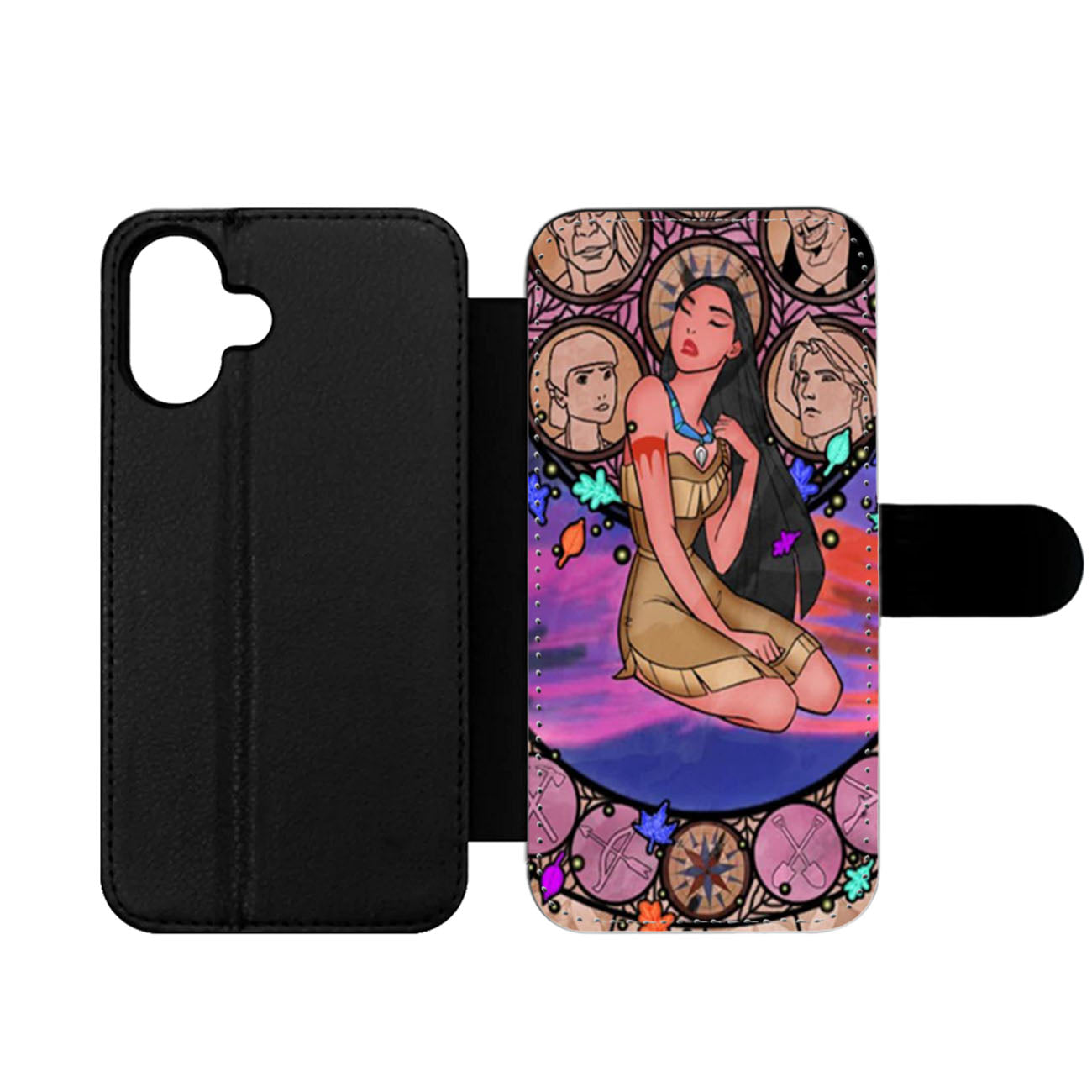 Disney Pocahontas Stained Glass Wallet iPhone Case