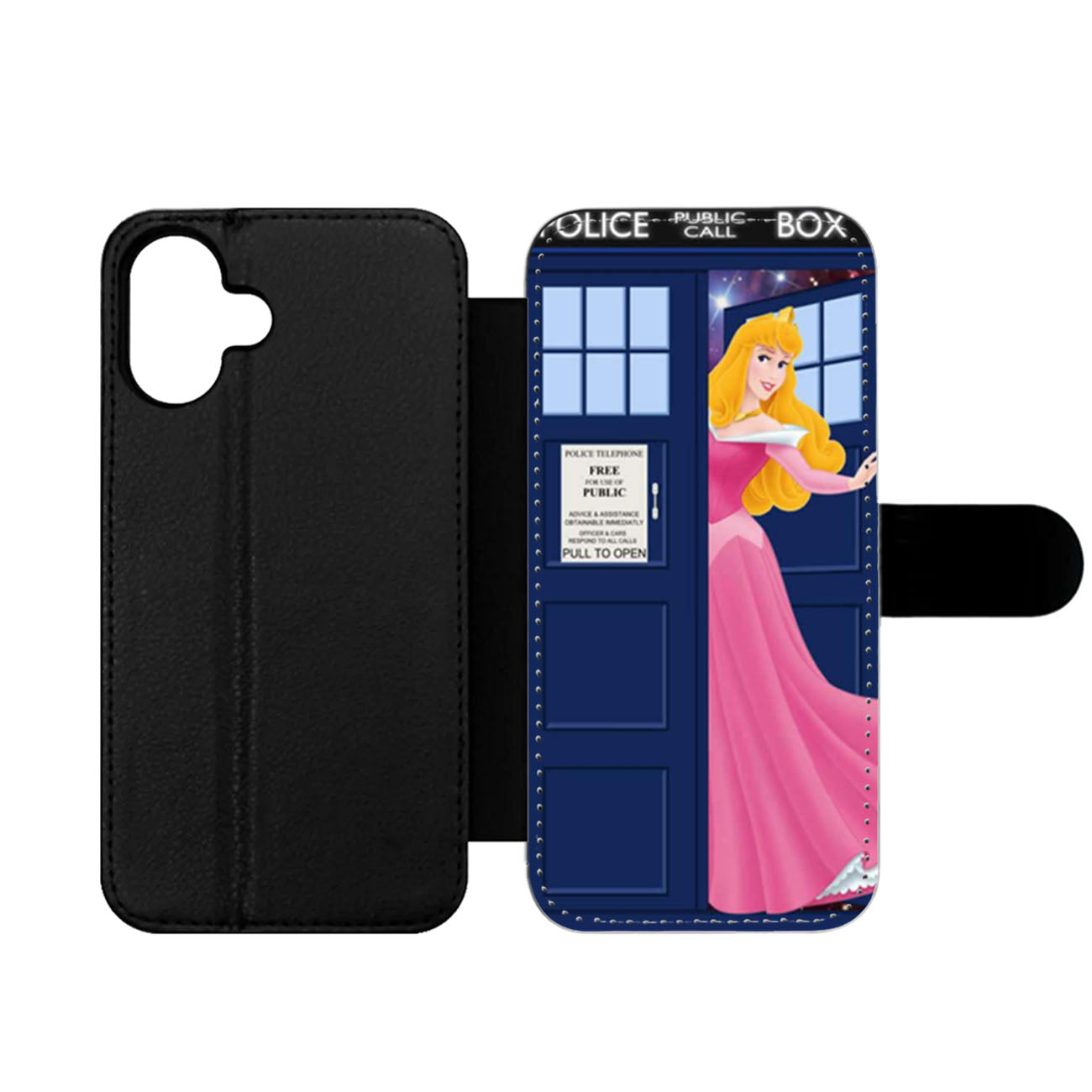 Disney Princess Aurora Tardis Police Box Wallet iPhone Case