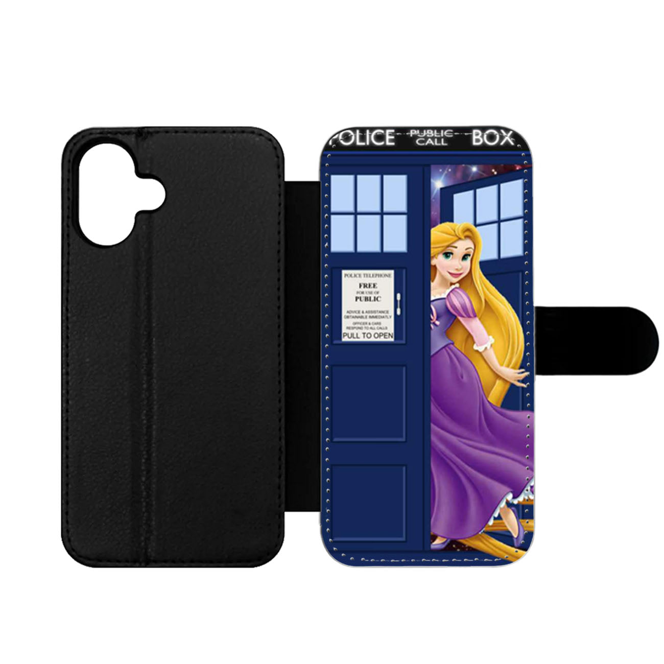 Disney Princess Rapunzel Tardis Police Box Wallet iPhone Case
