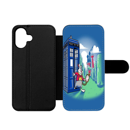 Doctor Who White Rabbit Wonderland Wallet iPhone Case