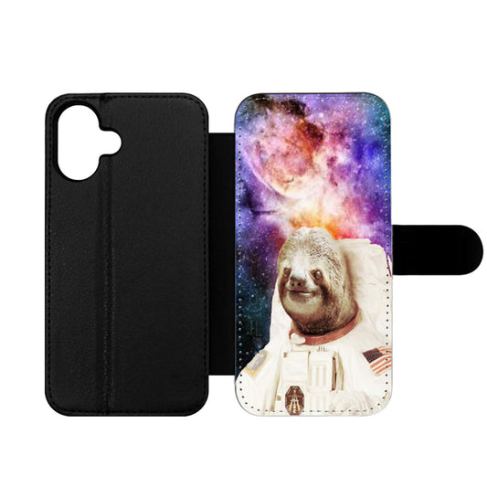 Dolla Dolla Bill Sloth Astronaut in Galaxy Nebula Wallet iPhone Case