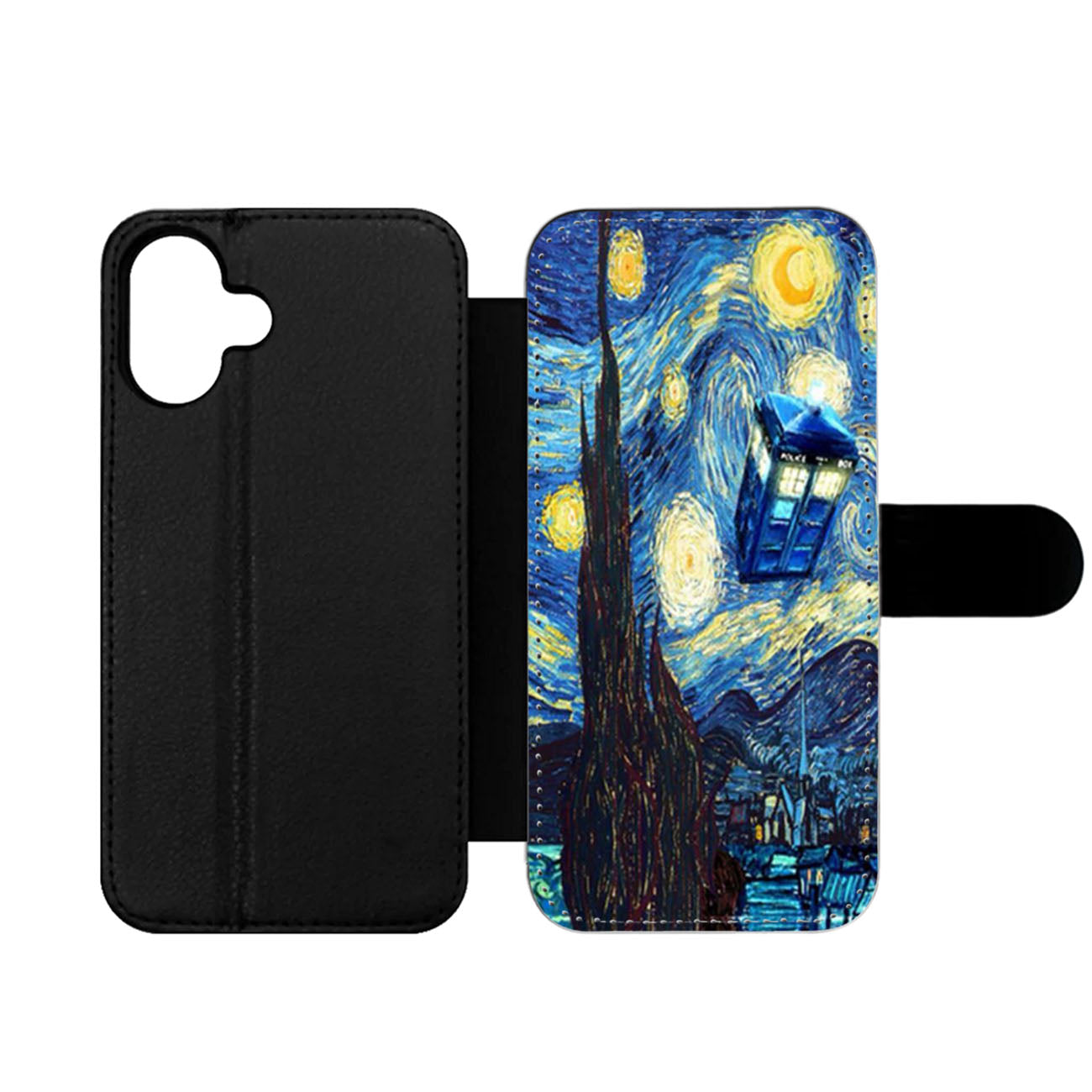 Dr Who Starry Night Tardis Wallet iPhone Case