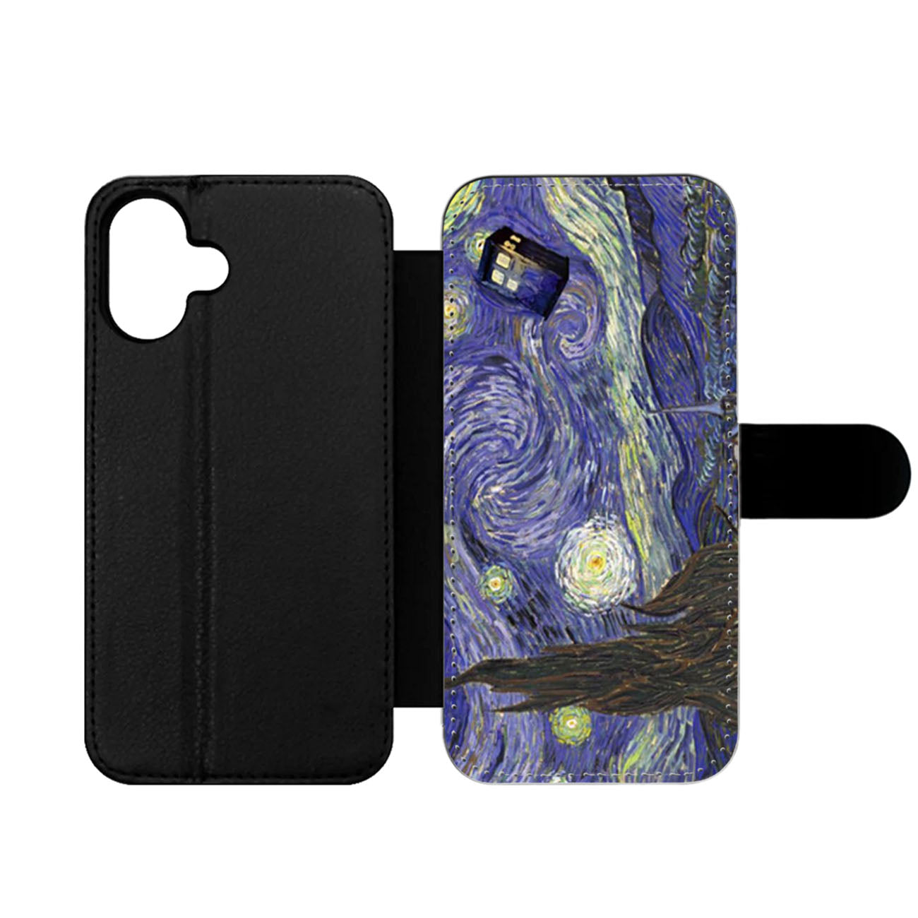Dr Who Tardis In Van Gogh Wallet iPhone Case