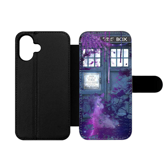 Dr Who Tardis Police Box Galaxy Nebula Two Wallet iPhone Case