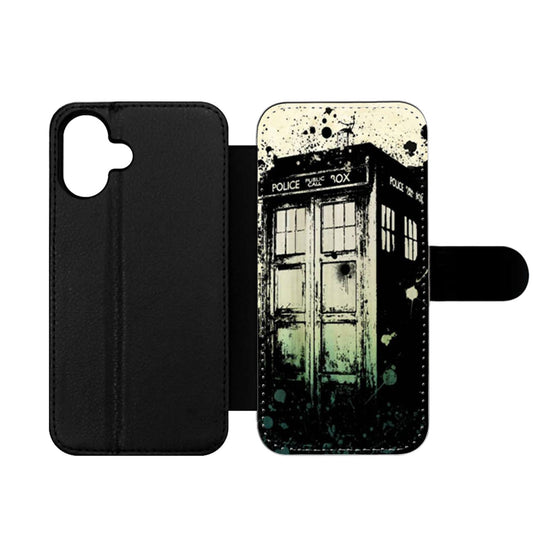 Dr Who Tardis Spray Paint Wallet iPhone Case