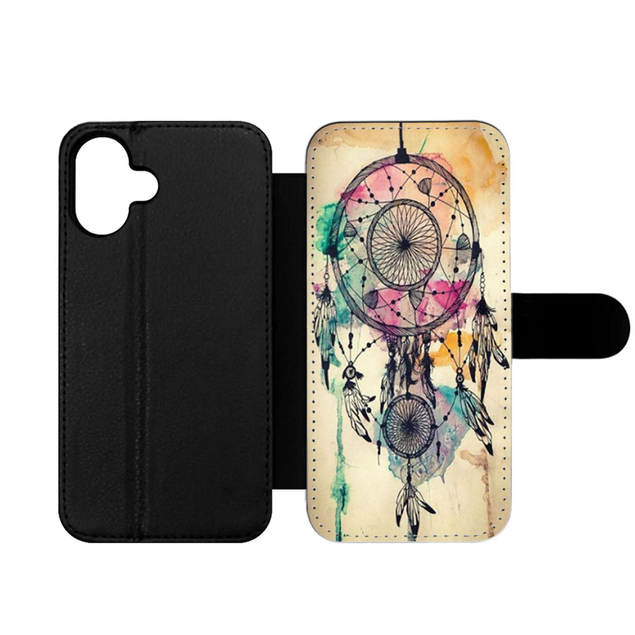 Dream Catcher Watercolor Dripping Wallet iPhone Case