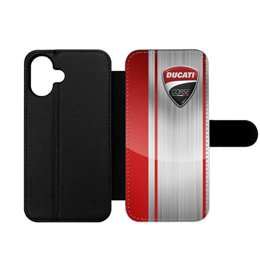 Ducati Corse Red Logo Wallet iPhone Case