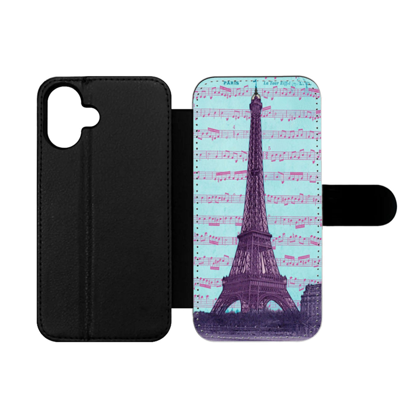 Eiffel Tower Collage Wallet iPhone Case
