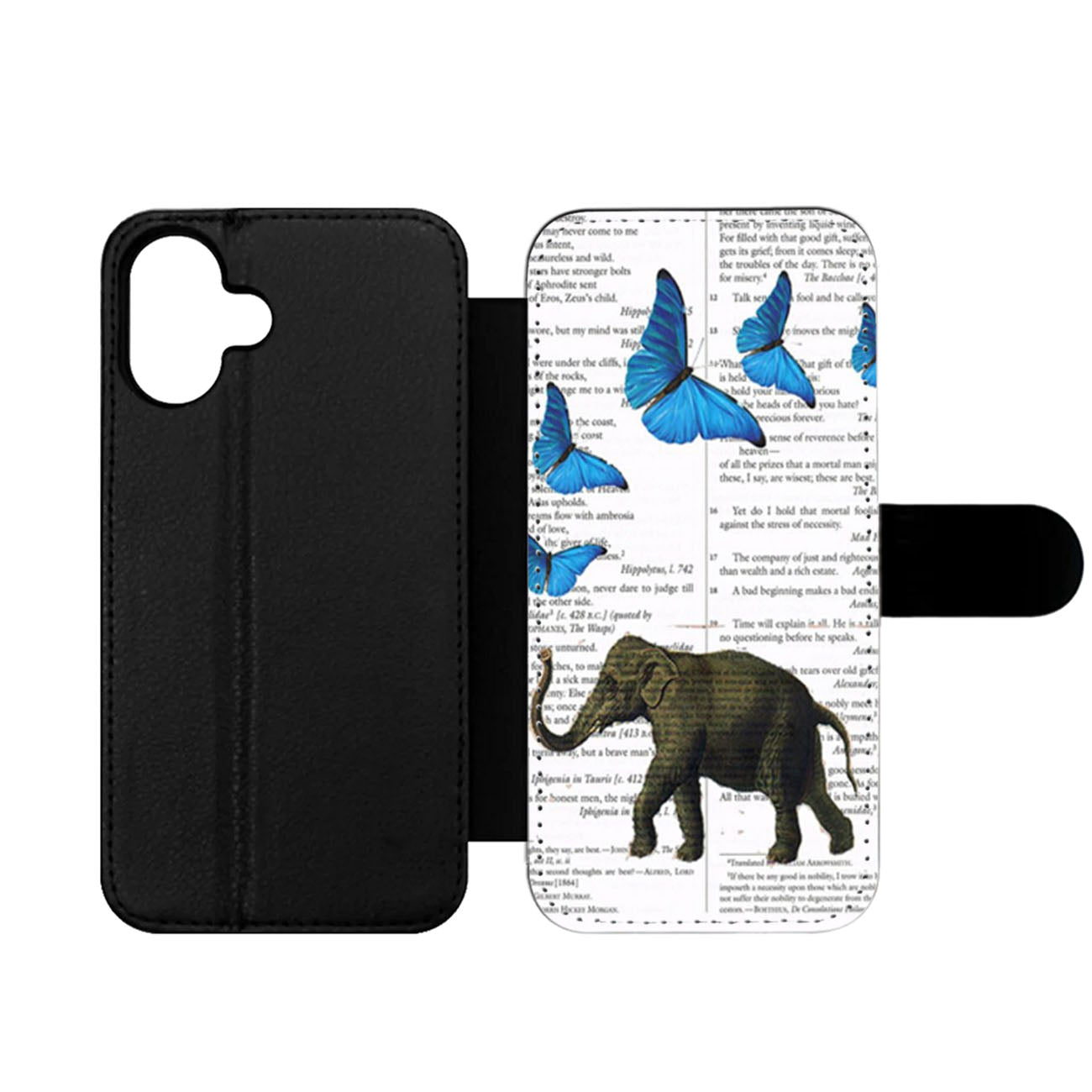 Elephant And Butterflies Wallet iPhone Case