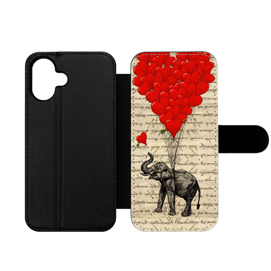 Elephant And Heart Wallet iPhone Case