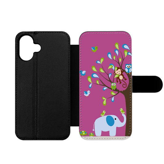 Elephant and Owl Wallet iPhone Case