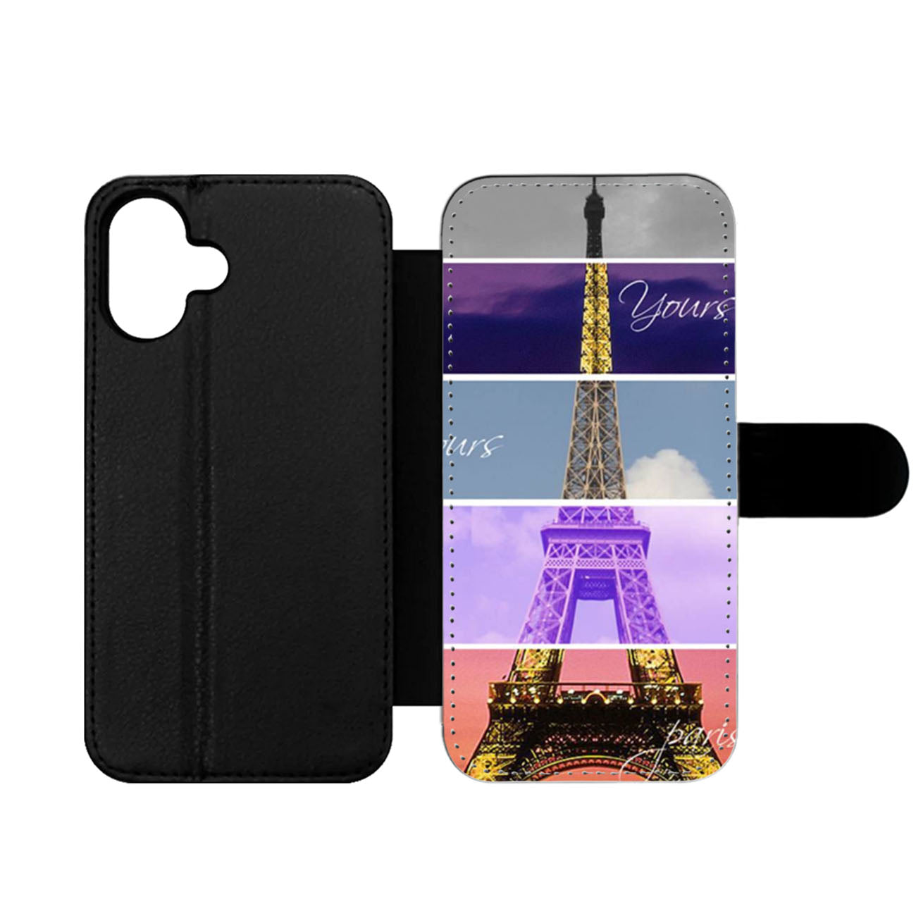 Embossment The Eiffel Tower Wallet iPhone Case