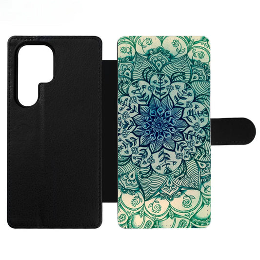 Emerald Doodle Wallet Samsung Case
