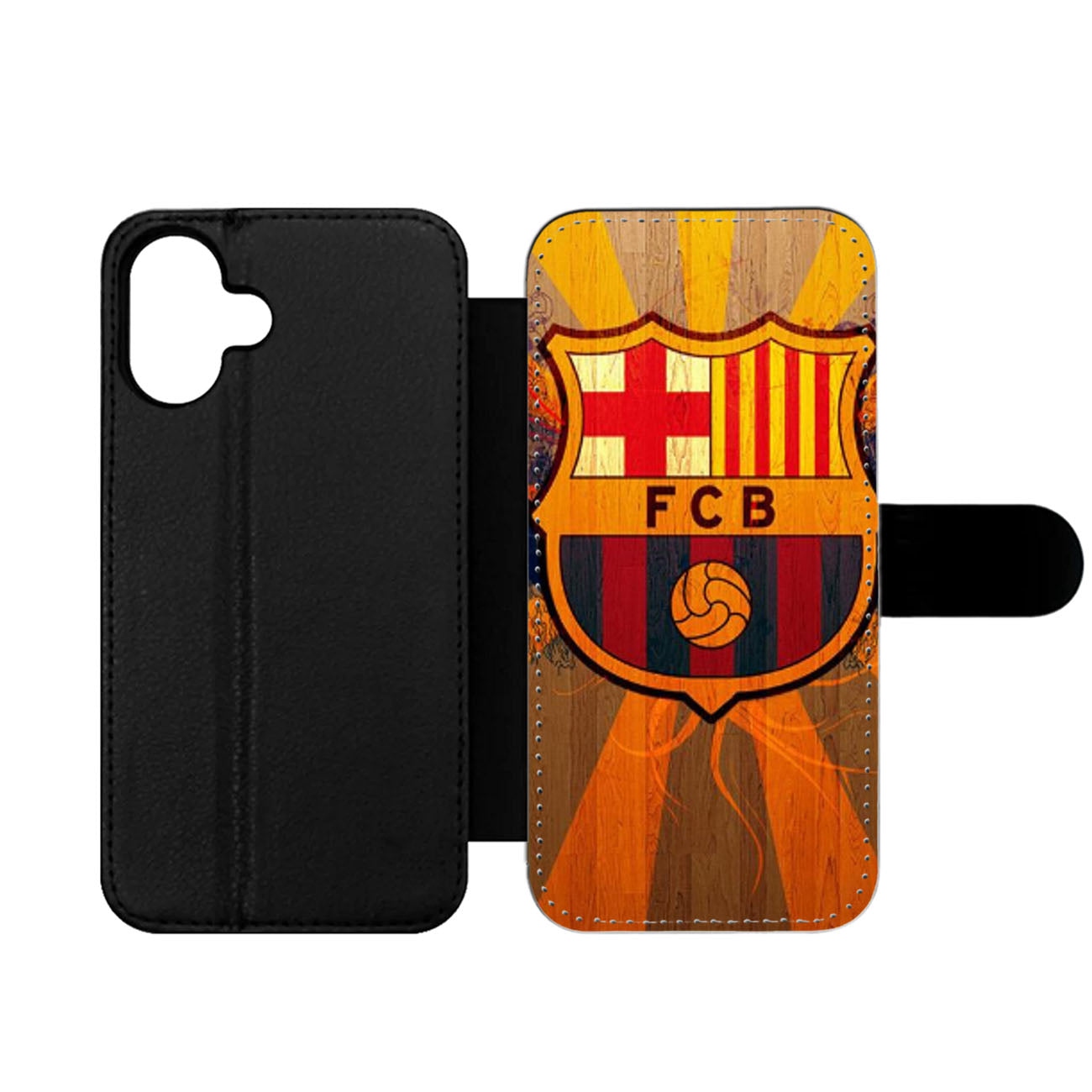 FC BARCELONA WOODEN ICON Wallet iPhone Case