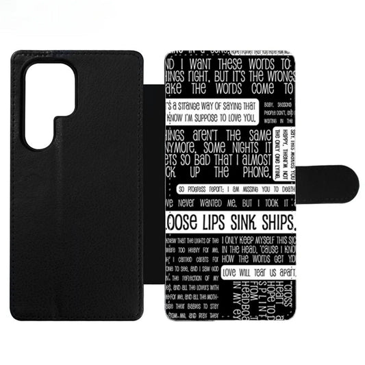 Fall Out Boy Collage Lyrics Wallet Samsung Case