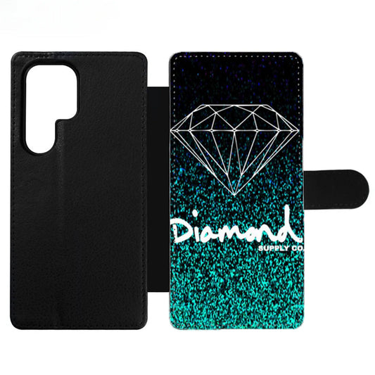 Faux Glitter Diamond Supply Co Wallet Samsung Case