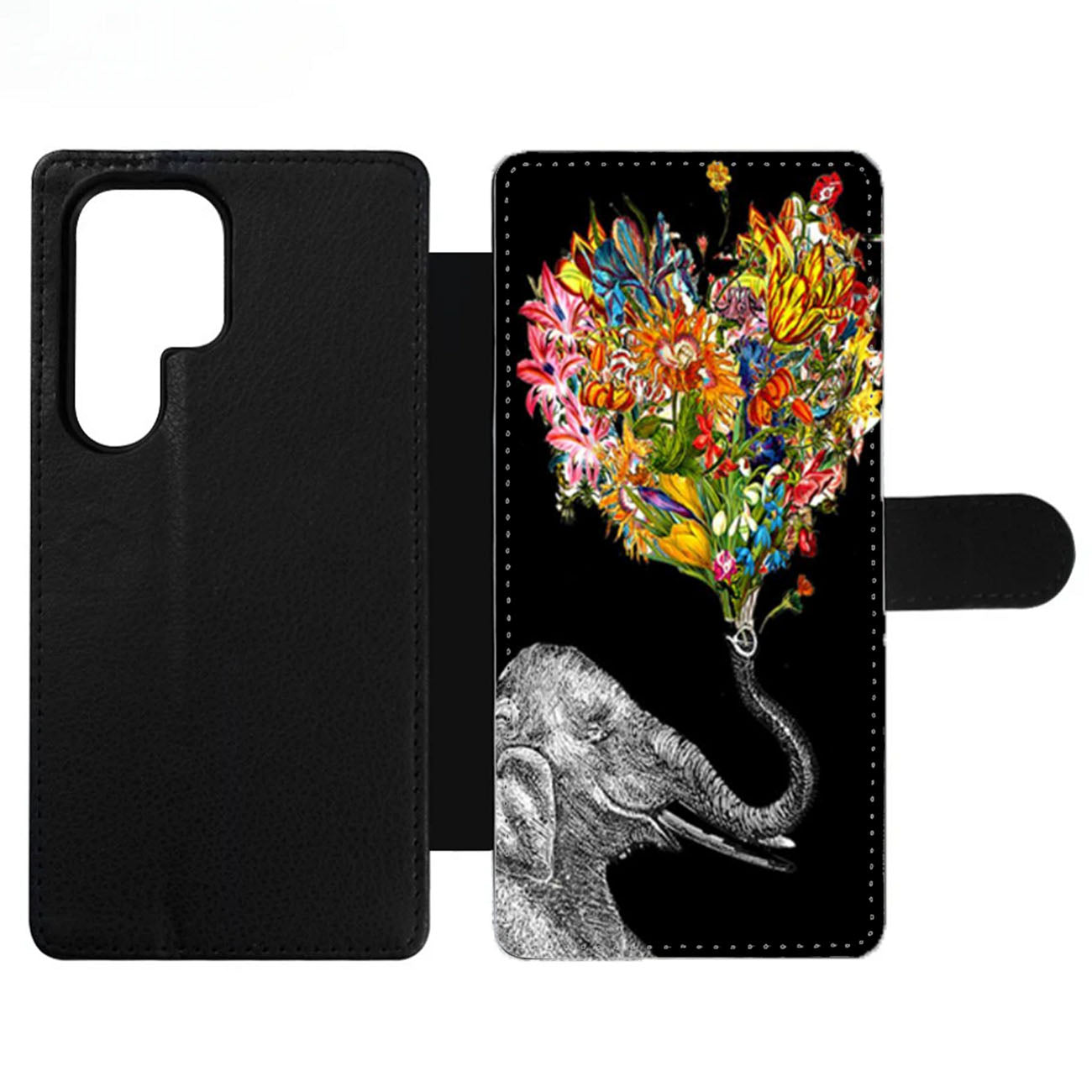 Floral Elephant art Wallet Samsung Case