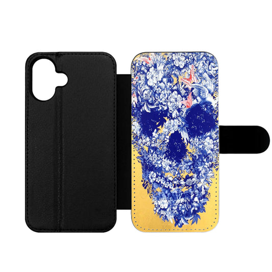Floral Skull Wallet iPhone Case