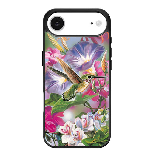 Flowers and Hummingbird Stained Glass iPhone Air Case